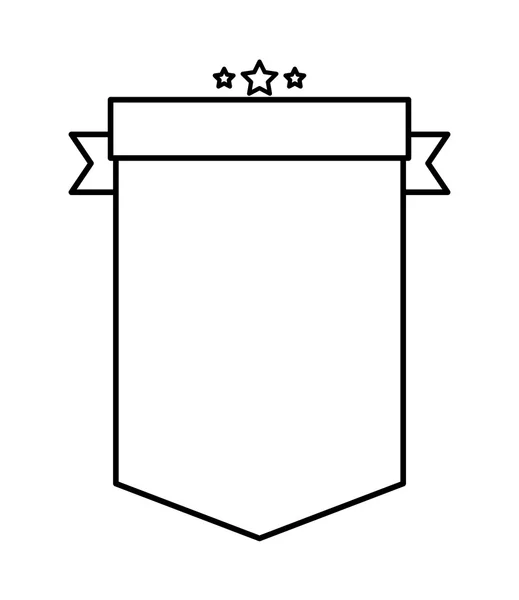 Amblem şerit afiş simgesiyle — Stok Vektör