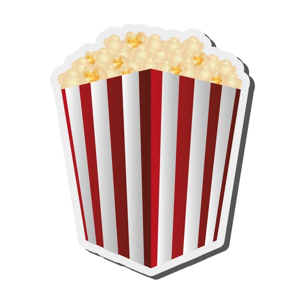 Gestreepte popcorn zak pictogram — Stockvector