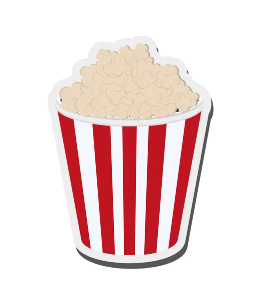 Randig popcorn påse ikonen — Stock vektor