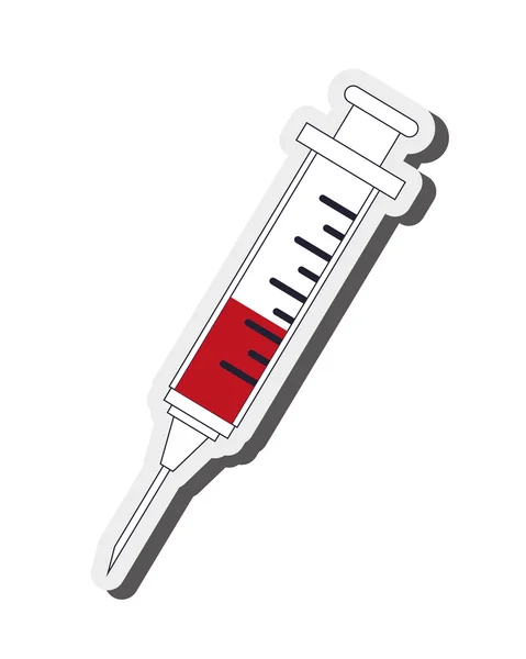 Halfvol pictogram syringe — Stockvector