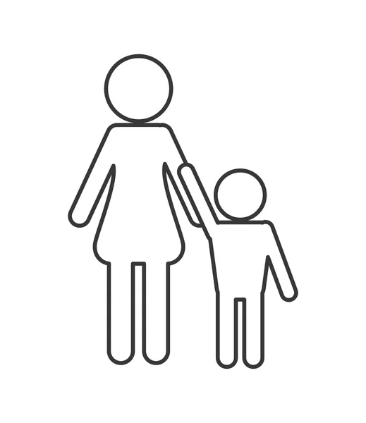 Rodinné piktogram ikona — Stockový vektor
