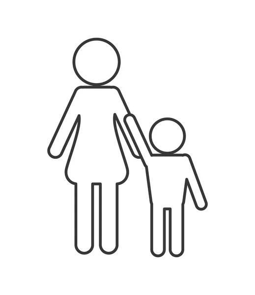 Family pictogram icon — Stock Vector