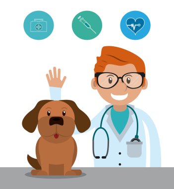 hayvan hastalıklarıyla ilgili evde beslenen hayvan kliniği simgesi