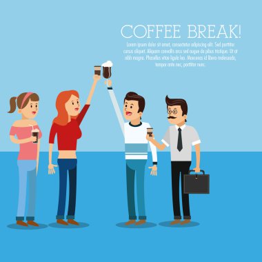 insanlar kahve molası Dükkanı simgesi. Vektör grafiği