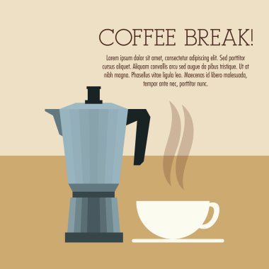 Kahve molası Dükkanı simgesi. Vektör grafiği