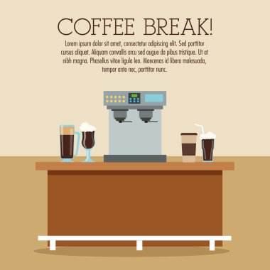 kahve makinesi sonu Dükkanı simgesi. Vektör grafiği