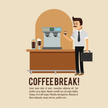 adam kahve molası Dükkanı simgesi. Vektör grafiği