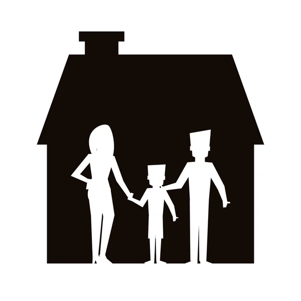 Rodzina i dom piktogram ikona — Wektor stockowy