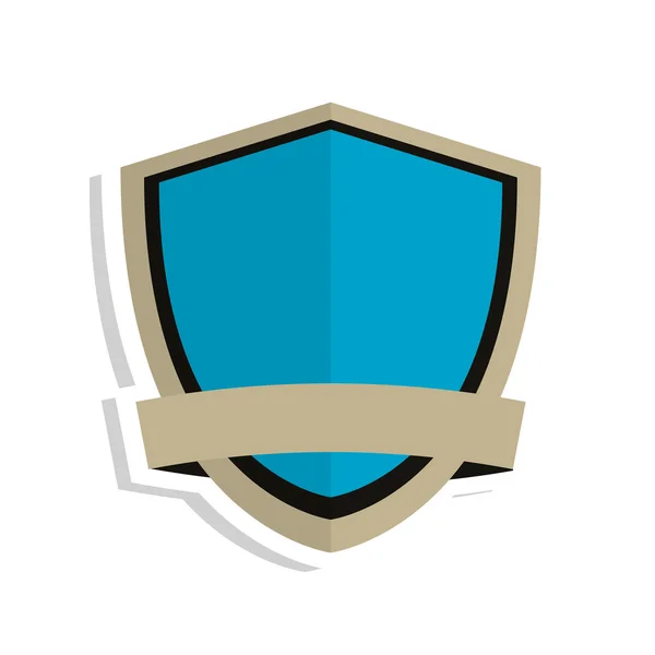 Icono emblema escudo azul — Vector de stock