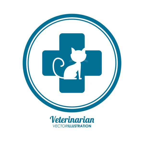 Veterinarian pet clinic icon — Stock Vector