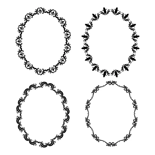 Vintage çerçeve süsleme Icon set