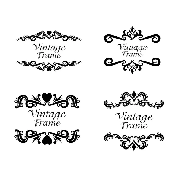 Vintage çerçeve süsleme Icon set — Stok Vektör