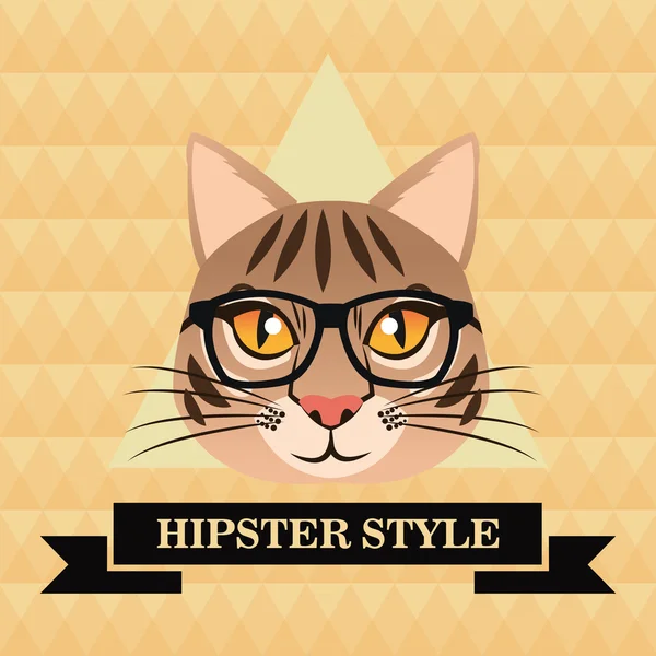 Kat dierlijke hipster stijl — Stockvector