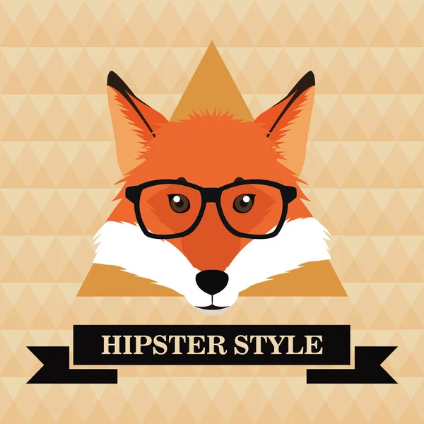 Estilo hipster animal raposa —  Vetores de Stock