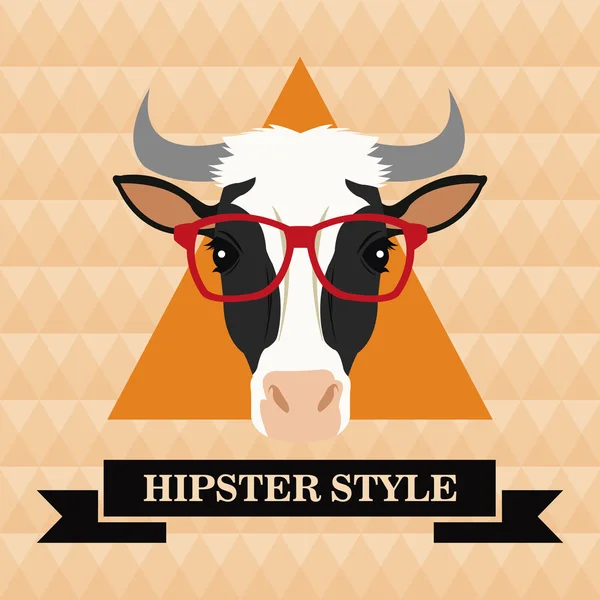 Estilo hipster animal de vaca —  Vetores de Stock