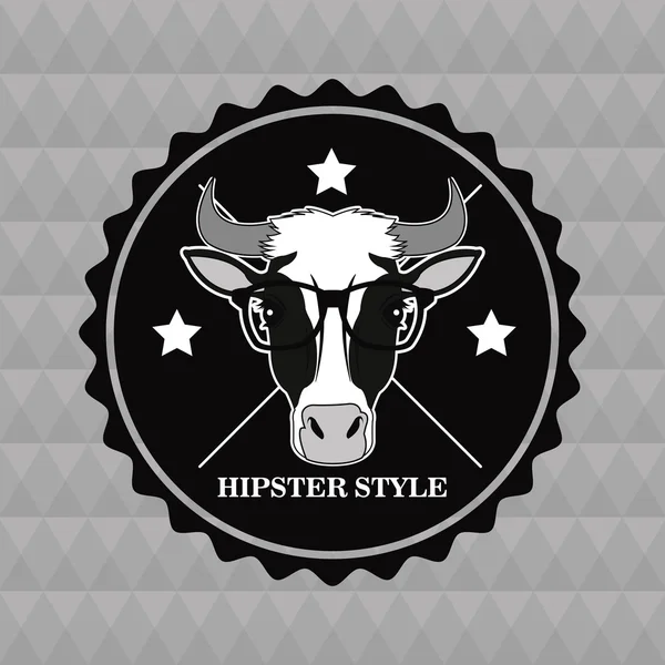 Αγελάδα ζώων hipster στυλ — Διανυσματικό Αρχείο