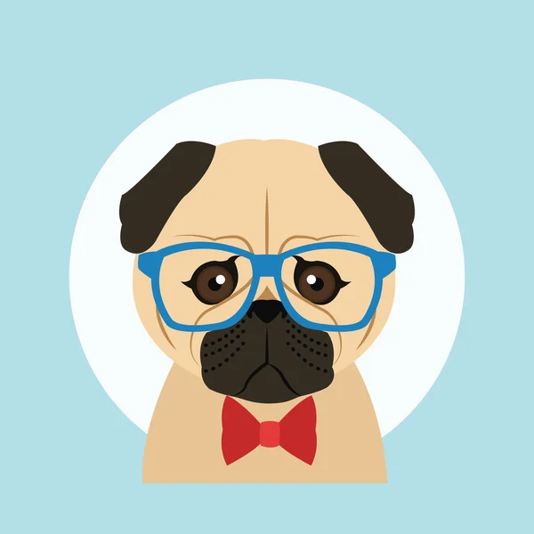 Perro estilo hipster animal — Vector de stock