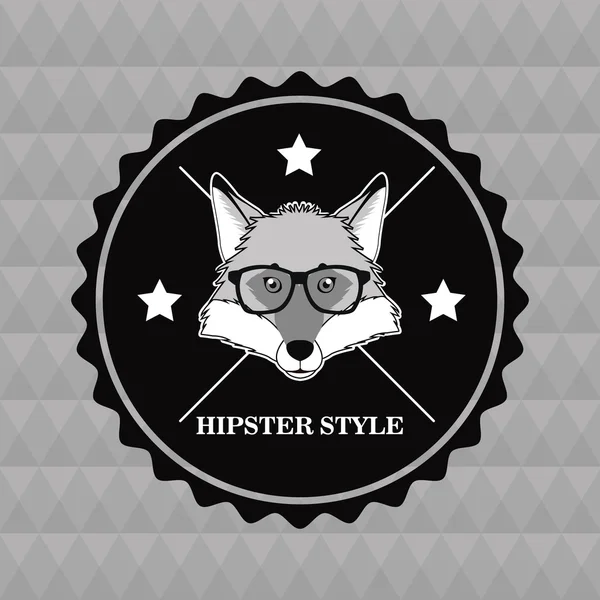 Fuchs Tier Hipster-Stil — Stockvektor