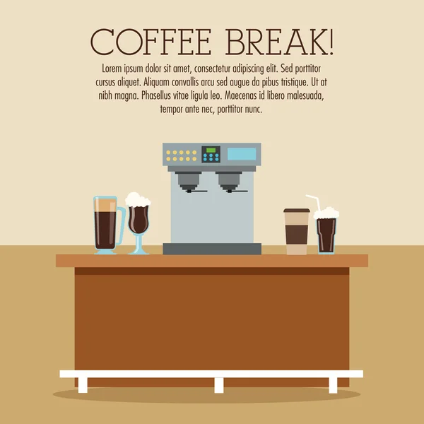 커피 기계 브레이크가 게 아이콘. 벡터 그래픽 — 스톡 벡터