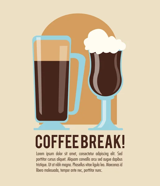 커피 브레이크가 게 아이콘. 벡터 그래픽 — 스톡 벡터