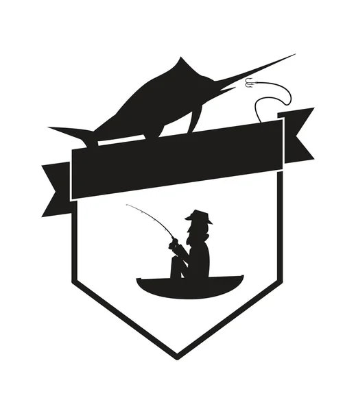 Fishing emblem icon — Stock Vector