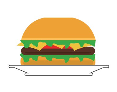 plaka simgesi üzerinde tek hamburger