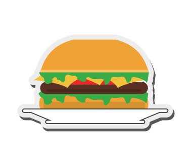 plaka simgesi üzerinde tek hamburger