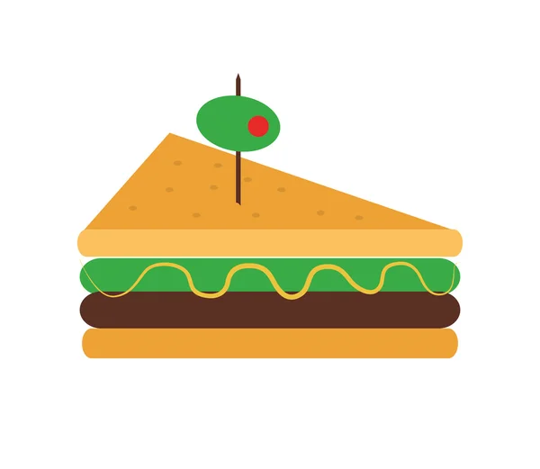 Sandwich triangle avec icône olive — Image vectorielle