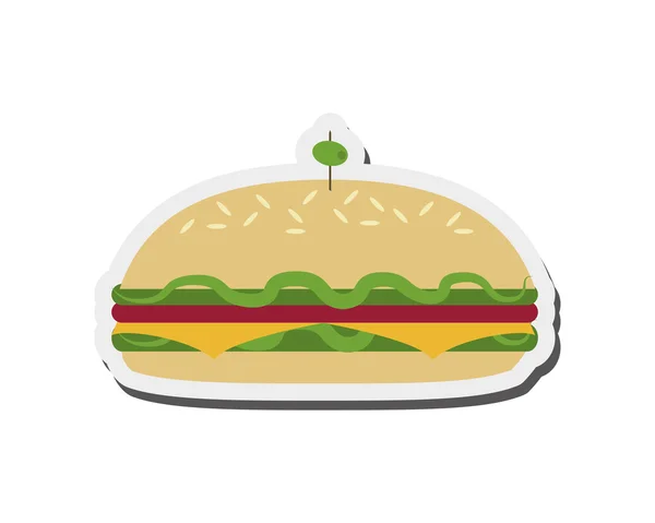 Сэндвич с оливковой иконой — стоковый вектор