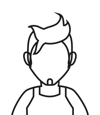 Sakallı yüzü olmayan adam dikey simgesi