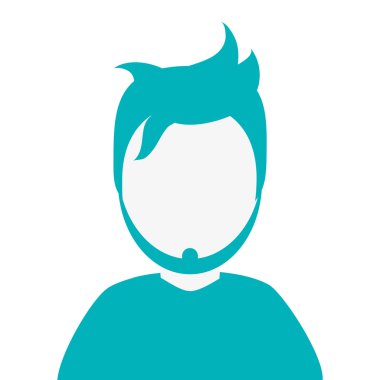 Sakallı yüzü olmayan adam dikey simgesi