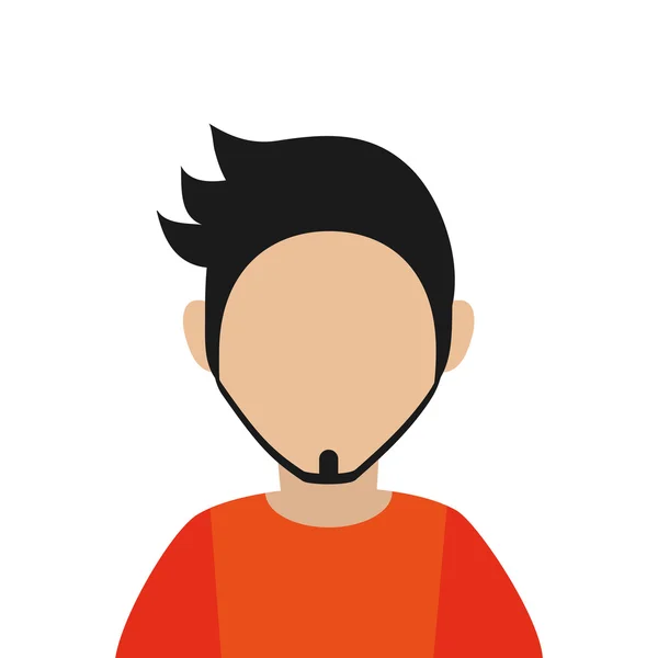 Icône de portrait d'homme sans visage barbu — Image vectorielle