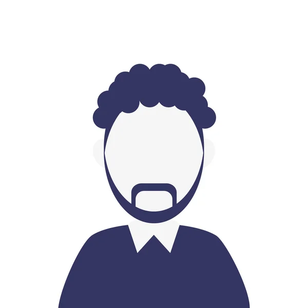 Icône de portrait d'homme sans visage barbu — Image vectorielle