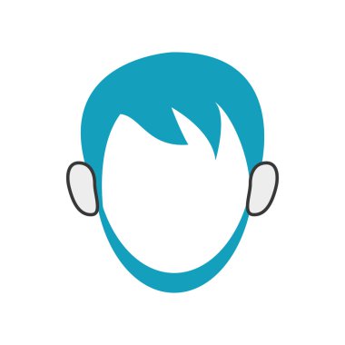 Sakallı yüzü olmayan adam dikey simgesi