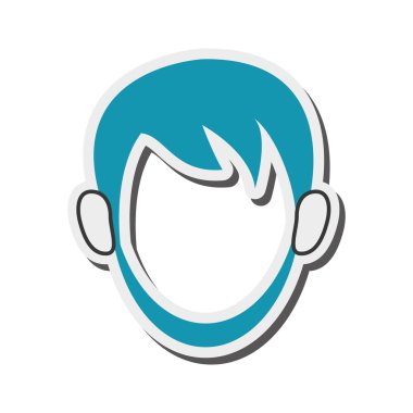 Sakallı yüzü olmayan adam dikey simgesi