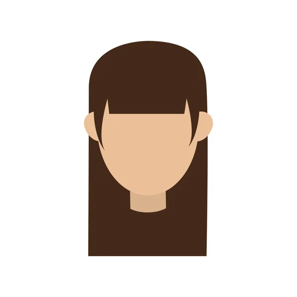 Anonieme vrouw portret pictogram — Stockvector