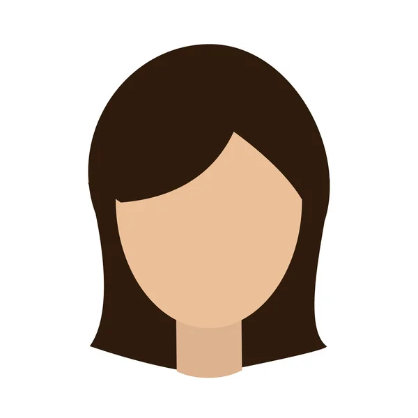 Anonieme vrouw portret pictogram — Stockvector