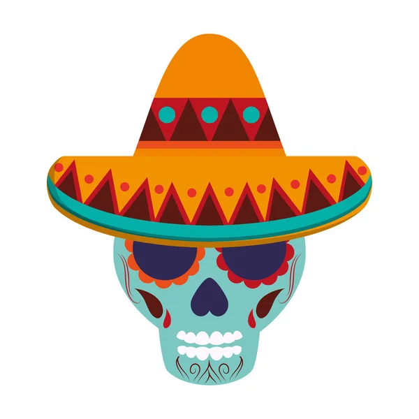 Icone du crâne de sucre mexicain — Image vectorielle