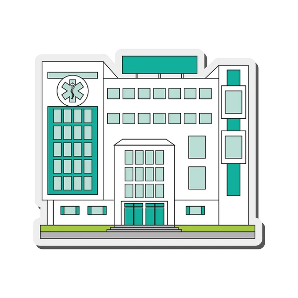 Edificio del hospital icono — Vector de stock