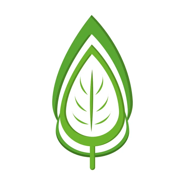 초록 나뭇잎 자연 아이콘 — 스톡 벡터