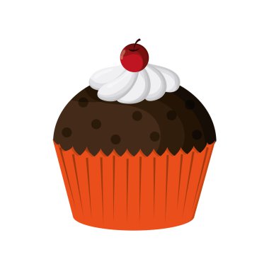 kiraz simgesi ile dekore edilmiş cupcake