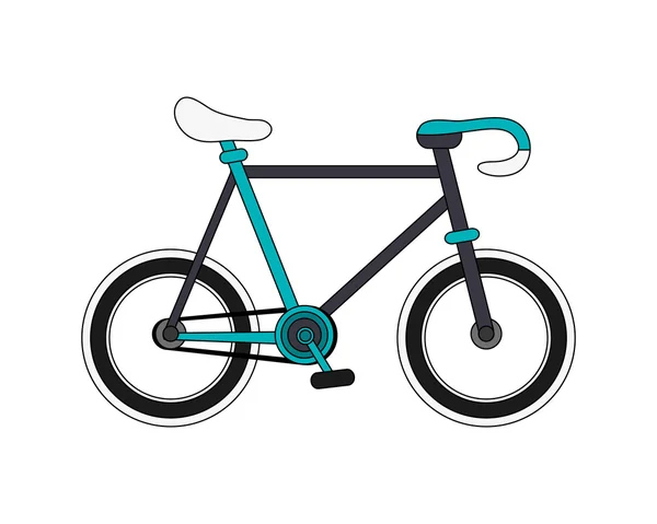 Ikon sepeda biru tunggal - Stok Vektor