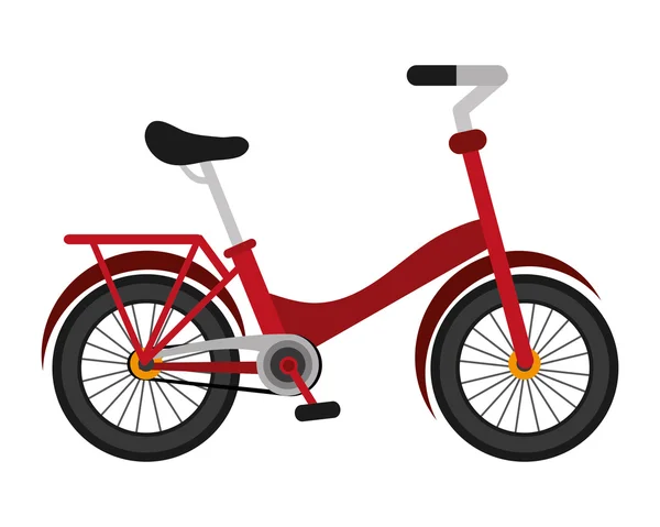 Solo icono de bicicleta roja — Vector de stock