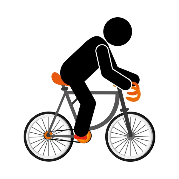 Person fährt Fahrrad-Ikone — Stockvektor