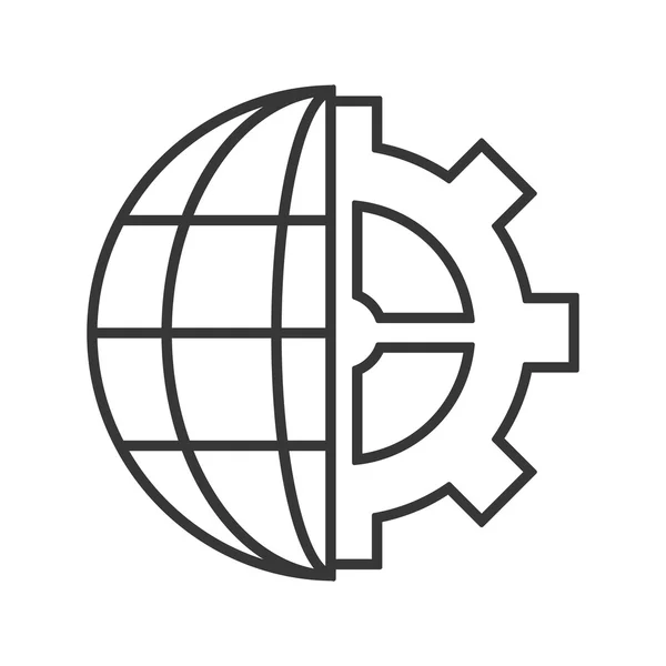 Jorden världen diagram och redskap ikonen — Stock vektor
