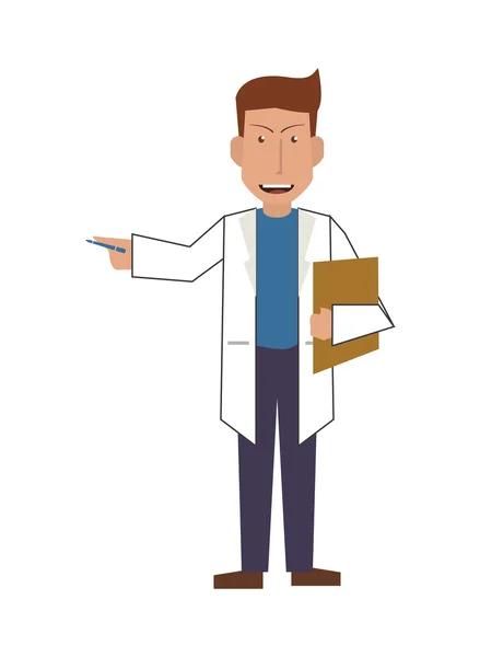 Medic sau medic cu pictograma clipboard — Vector de stoc