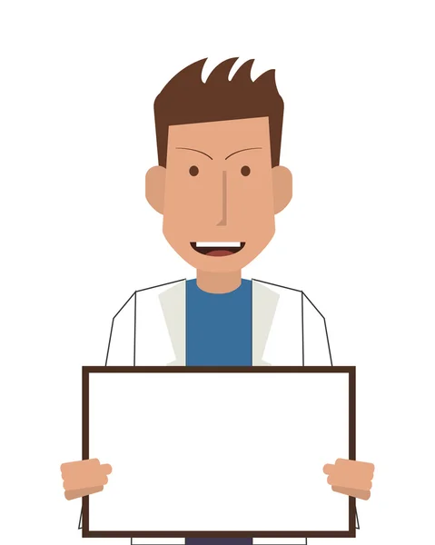 Médecin ou médecin avec petite icône de tableau blanc — Image vectorielle