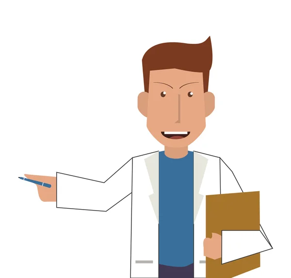 Médico ou médico com ícone de área de transferência — Vetor de Stock