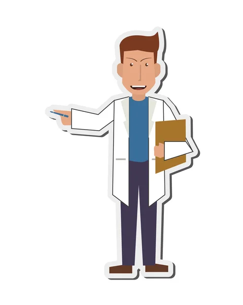 Doctor or medic with clipboard icon — Stock Vector