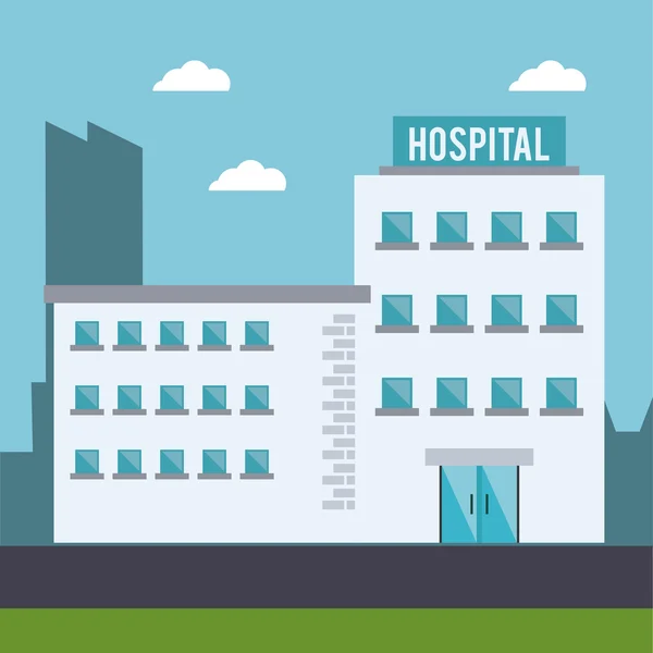 Sjukhusbyggnaden kliniken design — Stock vektor